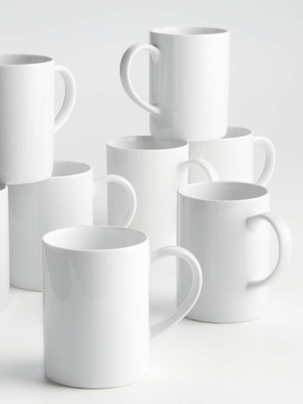 Crate & Barrel Porcelain Cups, Set of 7